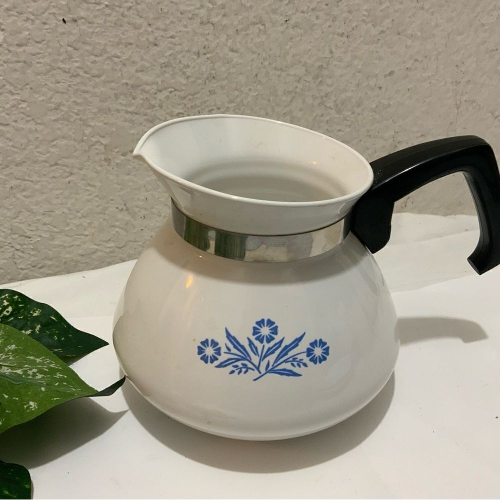 Vintage Corning Ware BLUE CORNFLOWER Tea Kettle/Coffee Pot 6 Cups no lid G16 - Picture 7 of 8
